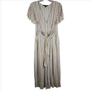 Cotton Candy LA Striped Gauzy Cropped Wide Leg Pants Jumpsuit Women Size Small